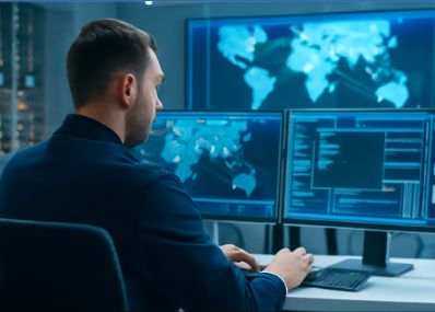 Profissional em ambiente tecnológico